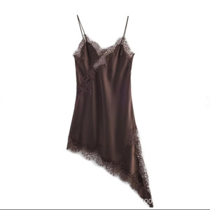 ชุดเดรสสายเดี่ยวลูกไม้แบบไม่สมมาตร ดีไซน์หรูหราและเซ็กซี่สำหรับผู้หญิง แฟชั่นทันสมัย - Product Image 4