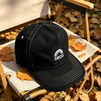 Casquette de baseball non structurée à 5 panneaux en 100 % coton avec logo brodé personnalisé, casquette de papa à visière plate