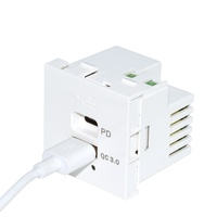 Prise de courant USB-C 30W charge rapide PD QC 3.0 USB-C XJY-USB-17P-A/C-PD/QC-1 blanc PC conférence à domicile Type C