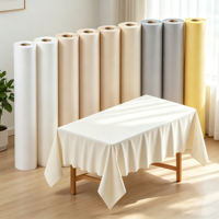 Nappe rectangulaire en plastique blanc personnalisée, lot de 4, moderne, jetable, 6 pieds, 54''x108'', pour la maison et les fêtes