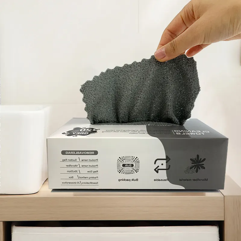 Trapos desechables ecológicos multiusos, toallas de microfibra para lavar platos de súper absorción, paños de limpieza en caja de cocina