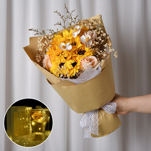Bouquet de roses gypsophiles mélangées et séchées pour la demande en mariage, anniversaire de petite amie, cadeau de Saint-Valentin, vente en gros - Product Image 3