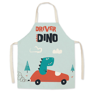 Delantal de cartón divertido de alta calidad Estampado de dibujos animados Tela de lino Cocinar y hornear Delantal de trabajo esencial - Product Image 5