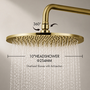 Ensemble de robinetterie de <span class=keywords><strong>douche</strong></span> thermostatique en or brossé avec barre coulissante, pommeau de <span class=keywords><strong>douche</strong></span> pluie et douchette à jet doux, design angulaire incurvé pour usage hôtelier - Product Image 6
