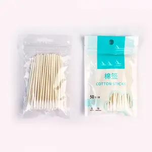 High Quality Magic Factory Custom Printed Cosmetic Cotton Swab Packing Bag