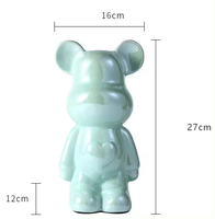 Figurine d'ours en résine au design populaire, tirelire artistique peinte à la main, décoration d'intérieur, cadeau