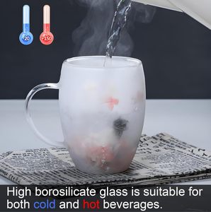 Gobelet à boire transparent en verre personnalisé avec paille, ensemble de tasses à café en verre à double paroi avec fleur séchée - Product Image 4