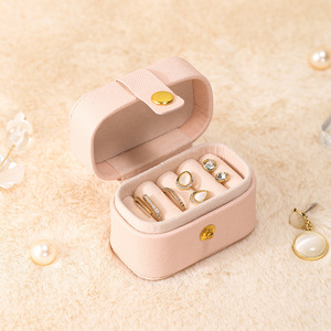 EVERWIN <b>Jewelry</b> <b>Storage</b> Bag with Snap Button Closure Portable Ring Case in Mint Black Ivory Pink Colors Packaging - Product Image 5