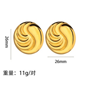 Boucles d'oreilles étoiles personnalisées en acier inoxydable doré de haute qualité, plaquées or 14 carats, bijoux tendance pour femmes - Product Image 4