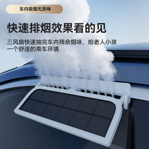 Ventilador de escape para coche, ventilador de circulación de aire con energía solar, luz de advertencia de emergencia multifuncional, ventilación y refrigeración para uso en vehículos - Product Image 4