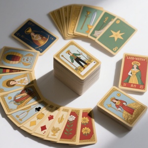 Cartes de tarot personnalisées avec bordure dorée, cartes d'oracle de haute qualité pour les affaires avec messages angéliques imprimés sur papier d'art - Product Image 3