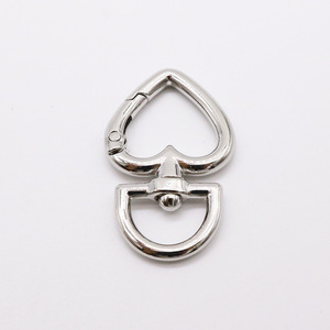 Cierre de aleación de zinc en forma de corazón de 18 mm y 19 mm de diámetro interior para bolsos y joyería - Product Image 3