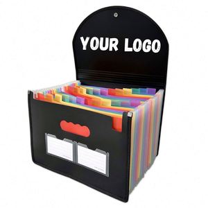 School Office Stationery Multi-color 25 Pockets <b>A4</b> Paper Plastic rainbow Expanding <b>File</b> Folder Manufacturer - Product Image 1