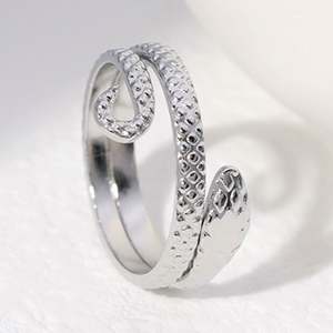 Nuevo Anillo Ajustable de Acero Inoxidable con Diseño de Serpiente de la Serie Animal para Mujer - Product Image 3