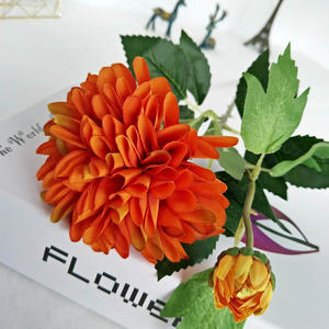 Flores de Seda Dahlia con Pompón al por Mayor, Flores Artificiales con Capullo para Arreglos Florales y Decoración de Bodas - Product Image 3
