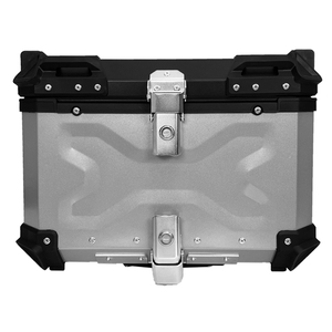 <span class=keywords><strong>Top</strong></span> <span class=keywords><strong>case</strong></span> <span class=keywords><strong>moto</strong></span> 55L en alliage d'aluminium X Design argent + noir <span class=keywords><strong>avec</strong></span> design X pour un rangement élégant des bagages - Product Image 4