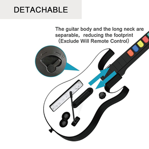 White Wireless <strong>Hero</strong> Rock Band With Straps WII <strong>Guitar</strong> <strong>Hero</strong> <strong>Controller</strong> for <strong>Hero</strong> and Rock Band Games - Product Image 2