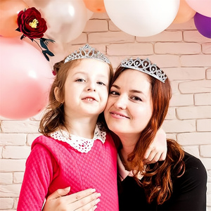 Fille coréenne princesse fête diadème mère fille couronne bandeau cristaux enfants alliage couronne cheveux peigne fêtes spécial - Product Image 3