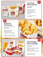 Boîte à frites jetable personnalisée, en papier résistant à la graisse, pour frites, emballage pour la restauration rapide, à emporter, pour les collations