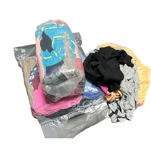 Mixed fabric cutting pieces textile waste cotton rags dark colour t shirt rags wiping industrial rags