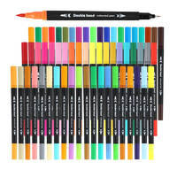Personnalisé avec logo 12/24/36/48/60/72/100 /120 couleurs stylo marqueur à double pointe marqueurs d'art non toxique à double pointe permanente
