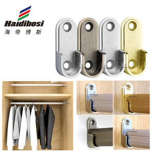 Haidibosi Wardrobe Clothes Rod Bracket Zinc Alloy Oval Shape Bolt Inserting Type For Closet <b>Storage</b> Organizer - Product Image 1