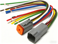 مجموعة أسلاك السيارات الألمانية DT ذات 6 دبابيس، سلك نحاسي مطلي بالقصدير 16-18AWG، موصل مقاوم للماء IP65 مع عزل PVC، 12-24 فولت