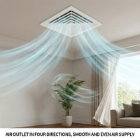 Diffuseur de plafond carré moderne pour ventilation CVC, grille d'air en ABS, flux 4 voies, pour climatisation centrale, anti-goutte et anti-condensation