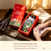 OEM ODM Cadeau de Noël, savon au beurre de karité fait main avec logo personnalisé, huile essentielle, aromathérapie naturelle, coffret cadeau