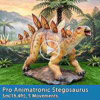 LONGTU Stegosaurus robotique géant réaliste grandeur nature, dinosaures animatroniques de 5 m pour exposition en parc