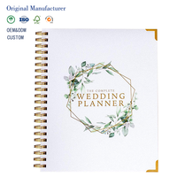 Carnet de planification de mariage à spirale, motif verdure eucalyptus, dorure à chaud, organiseur de liste de choses à faire pour la mariée, vente en gros de papeterie