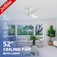 Ventilateur de plafond 1stshine avec pales en ABS, silencieux, de qualité supérieure, écologique, de qualité commerciale, personnalisable OEM/ODM, moteur DC antirouille avec lumière LED