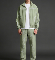 Ensemble survêtement deux pièces pour homme, coupe ample, en nylon, modèle 2026, coupe-vent écologique, réfléchissant, personnalisable, uni, coupe oversize