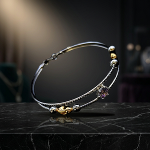 Women's Gold Plated 925 Sterling <b>Silver</b> CZ Trendy Bangle <b>Bracelet</b> for Engagement Wedding Party Gift Occasions - Product Image 2