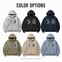 Sweat à capuche zippé camouflage pour homme, motif graphique, polaire épais 400 g/m², broderie personnalisée, streetwear, sweats à capuche de haute qualité en gros