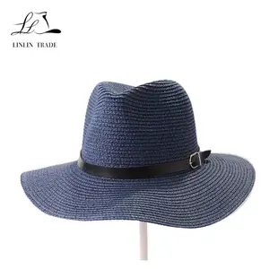 व्यक्तिगत समुद्र तट गर्मियों टोपी फैशन रंगीन कागज चोटी पनामा टोपी पुरुषों के लिए उच्च गुणवत्ता फेडोरा प्रकार का टोप टोपी