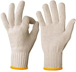 高品质劳动耐用工业园艺官厅建筑工程白色100% 棉针织手套护手