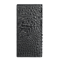 Dompet Lipat Tipis Pria MARRANT Motif Kulit Buaya dengan Penjepit Uang dan Tempat Kartu, Dompet Kulit Asli untuk Pria
