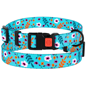 Factory Wholesale Luxury Puppy <b>Collar</b> Green and ECO Three Size Adjustable Pet Dog <b>Collar</b> Colourful Flower Printed <b>Collars</b> - Product Image 3
