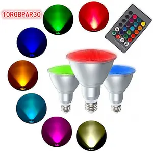 Lampu Sorot LED PAR30 10W Outdoor Tahan Air RGB E27 Lampu Sekrup Lampu Sorot