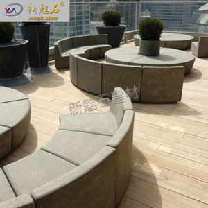 Nuevo Sofá Curvo de Hormigón GRC Magic Stone para Exteriores, Asientos Prefabricados para Patio - Product Image 3