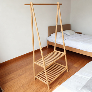 Elegante <span class=keywords><strong>Perchero</strong></span> de bambú <span class=keywords><strong>para</strong></span> dormitorio, <span class=keywords><strong>pequeño</strong></span> colgador de ropa de pie, organizador de mesita de noche, muebles de moda <span class=keywords><strong>para</strong></span> gimnasio en casa - Product Image 5