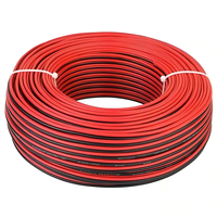 Cable Eléctrico RVB Rojo y Negro de Cobre Trenzado de Alta Calidad 19AWG, Aislado con PVC de 300V para Iluminación LED