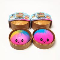 Squishies al por mayor, 12 unidades/caja, Dumplings de arcoíris misteriosos, Bao Bun, Bolas de apretar coloridas, Juguete antiestrés