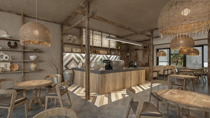 Gabinetes de cafetería personalizados modernos con iluminación LED, muebles de madera para tiendas de dulces y cafeterías - Product Image 3