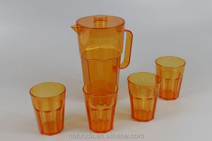 Nhà Máy Bán buôn BPA-free 1800ml đầy màu sắc <span class=keywords><strong>PS</strong></span> nhựa Pitcher Jug Set với 4 ly làm tổ cho nước trà nước trái cây sữa đồ uống - Product Image 3