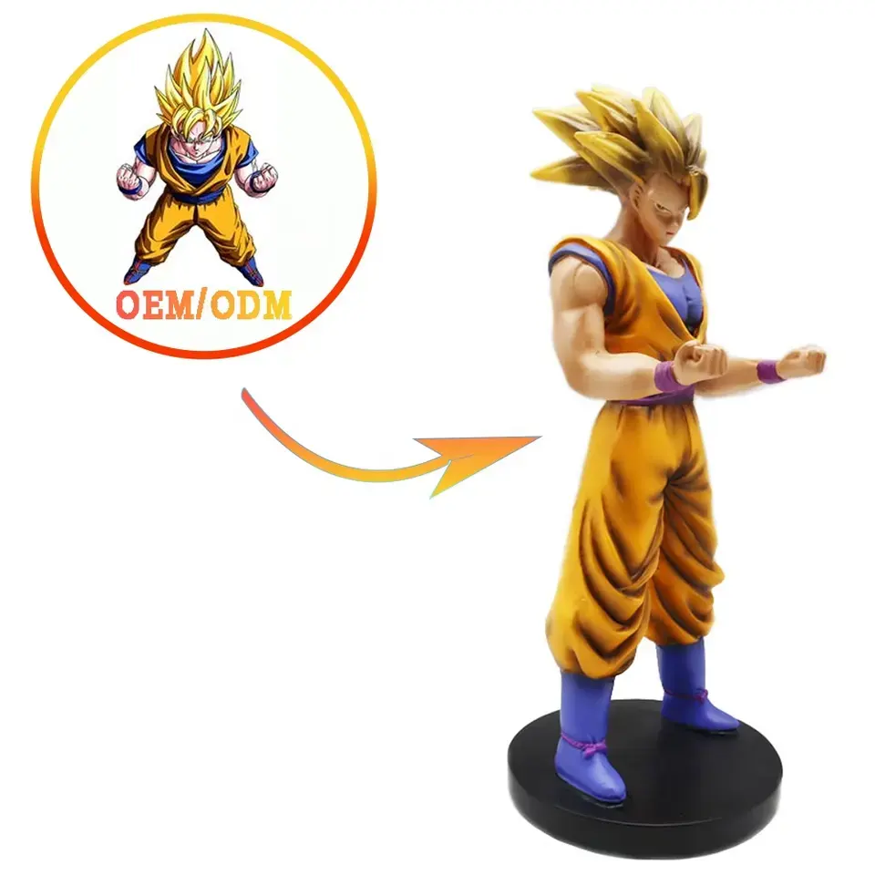 Figurine de Dragon Ball en résine sur mesure, célèbre personnage de dessin animé, taille réelle, Statue de Goku, Sculpture en fibre de verre