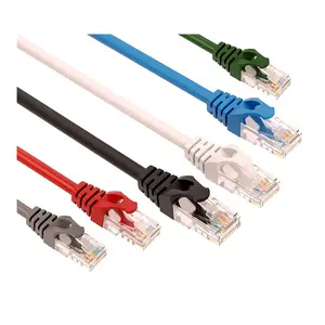 Kabel jaringan konektor UTP Rj45 multiwarna, kabel jaringan Patch 1000FT tembaga padat murni 305M luar ruangan