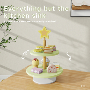 Forma di albero torta Stand in legno divertente giocattolo di varie torte ricca combinazione di gioco infantile esperienza <span class=keywords><strong>gioia</strong></span> di tè del pomeriggio regalo per bambini - Product Image 3