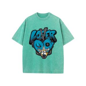 เสื้อยืดผ้าฝ้าย100% พิมพ์ลายย้อนยุคของผู้ชายเสื้อฮิปฮอปโอเวอร์ไซส์ผ้าถักคุณภาพสูงแห้งเร็ว - Product Image 4